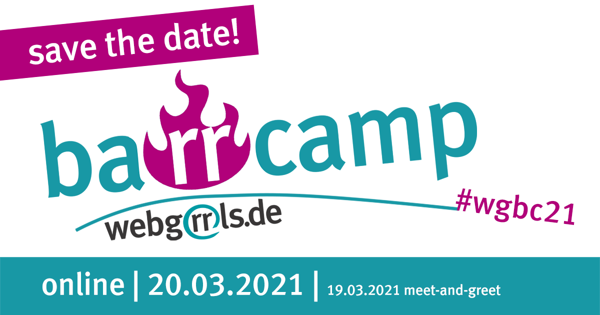 Banner Webgrrls-Barcamp - save the date